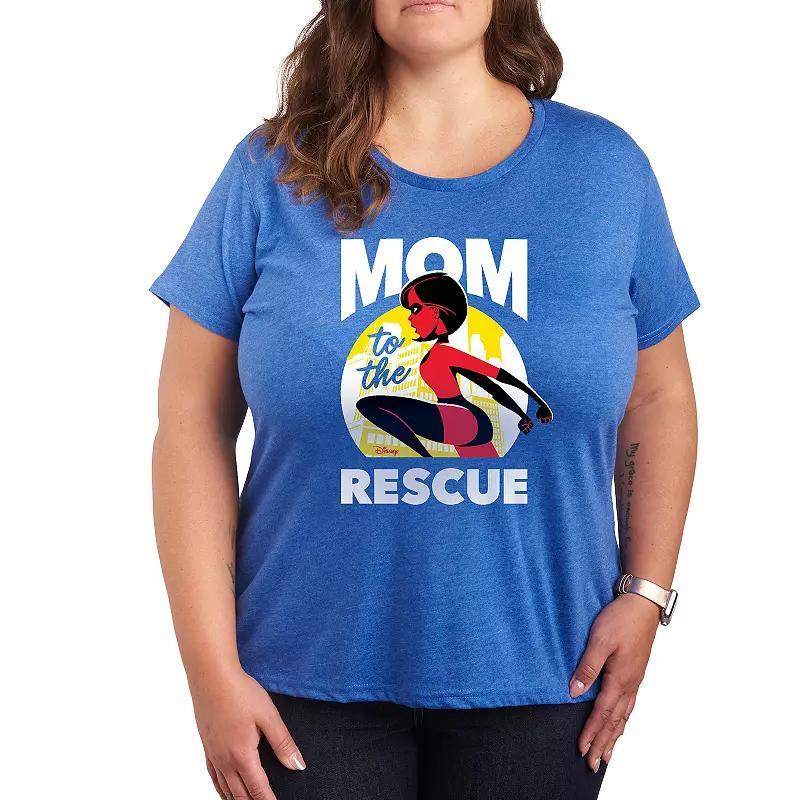Disney / Pixars The Incredibles Plus Mom Rescue Graphic Tee, Womens Blue Product Image