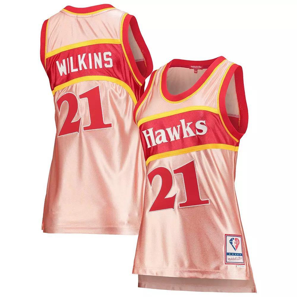 Womens Mitchell & Ness Dominique Wilkins Atlanta Hawks 75th Anniversary Rose Gold 1986 Swingman Jersey Product Image