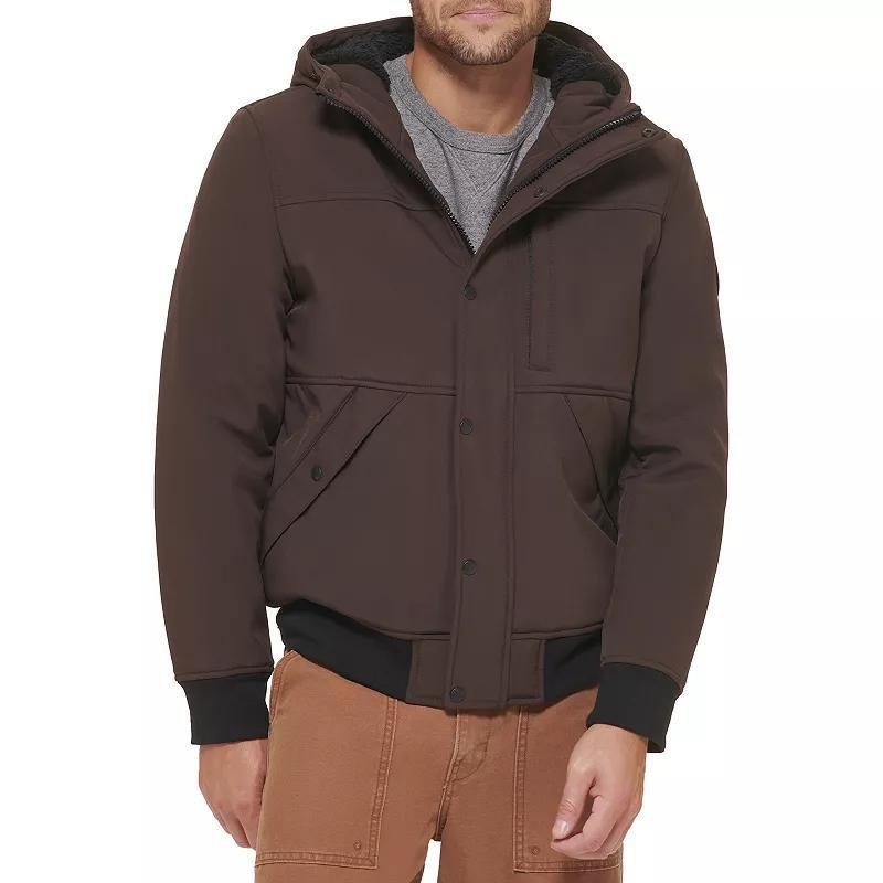 Men's Levi's® Mixed Media Hooded Bomber Jacket, Size: Medium, Camouflage Product Image