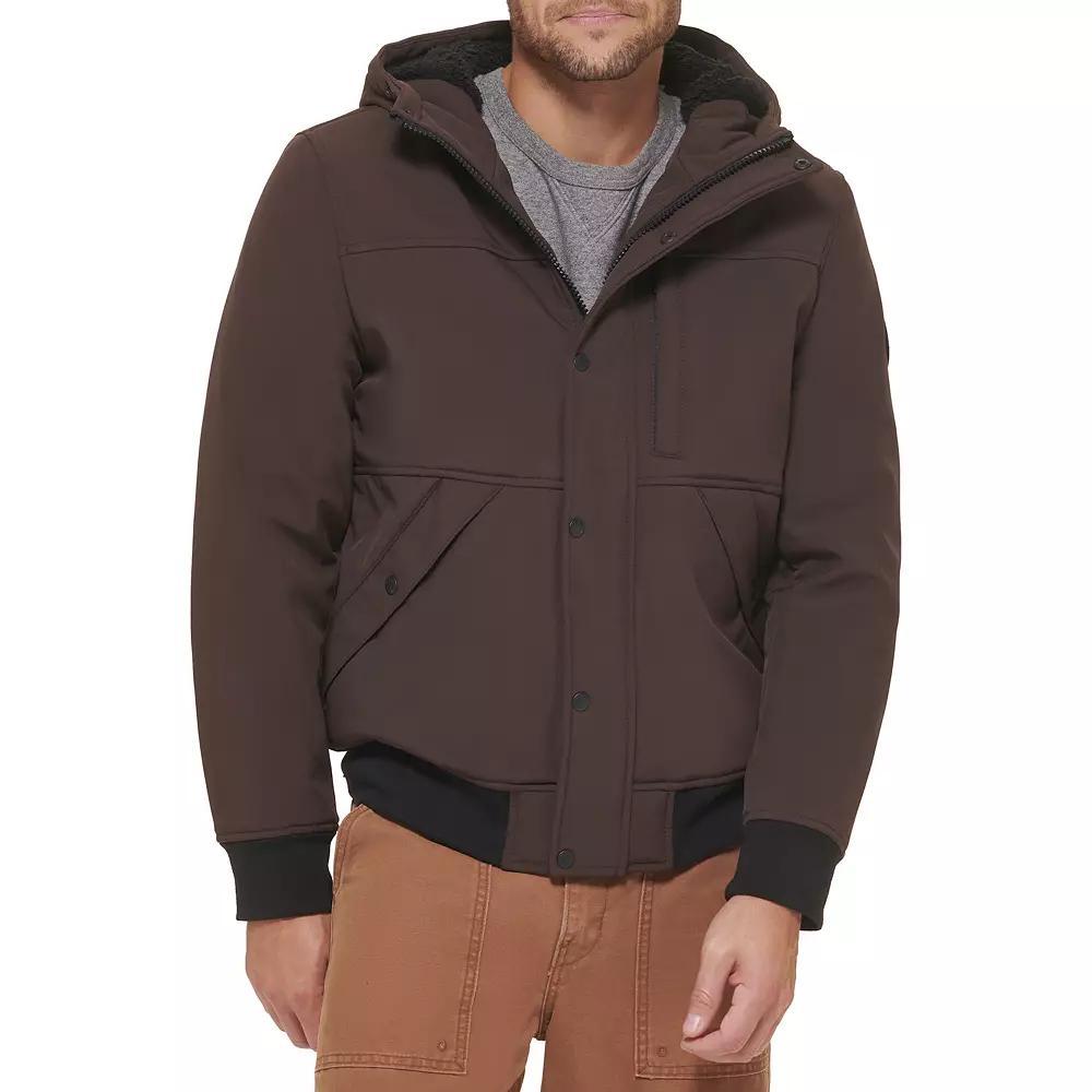 Men's Levi's® Mixed Media Hooded Bomber Jacket, Size: Medium, Camouflage Product Image