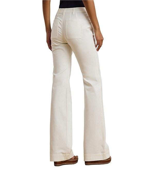 Lauren Ralph Lauren Stretch Canvas High Rise Wide Leg Pearlized Button Fly Pants Product Image
