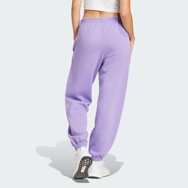 Women's adidas Essentials 3-Stripes French Terry Cuffed Sportswear Pants, Size: Small, Clear Pink White Product Image