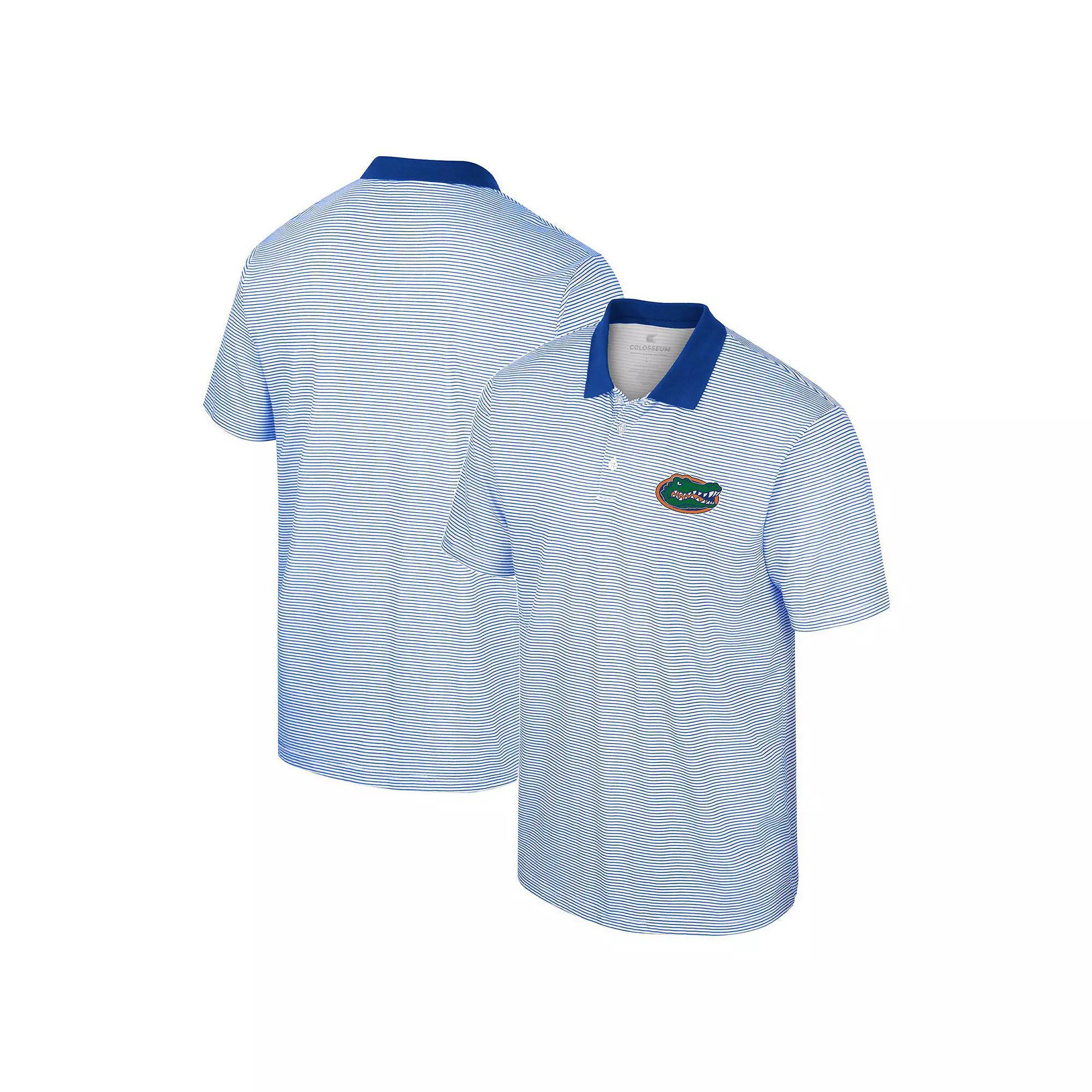 Men's Colosseum White/Royal Florida Gators Print Stripe Polo, Size: XL Product Image