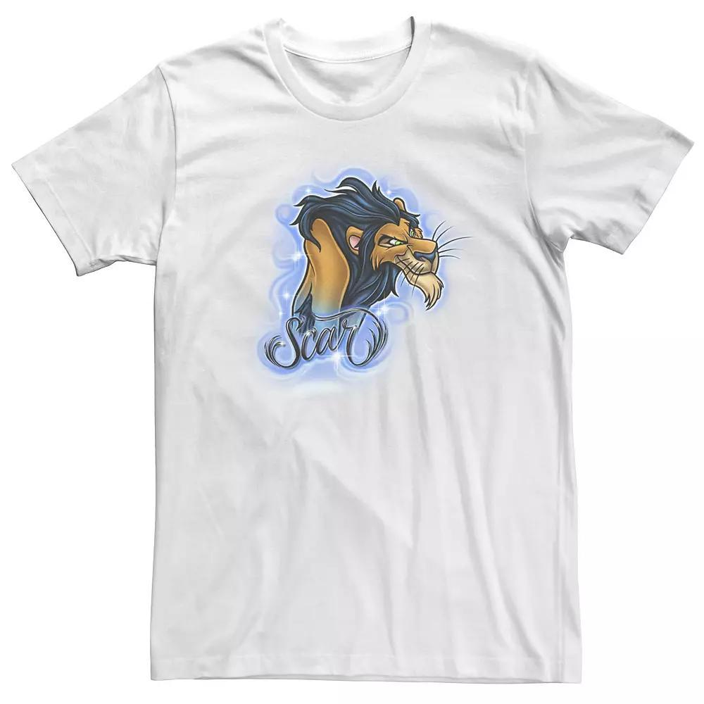 Big & Tall Disney The Lion King Scar Airbrushed Portrait Logo Tee, Men's, Size: 4XL Tall, White Product Image