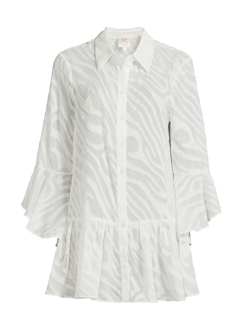 Womens Vierra Zebra Burnout Cover-Up Minidress Product Image