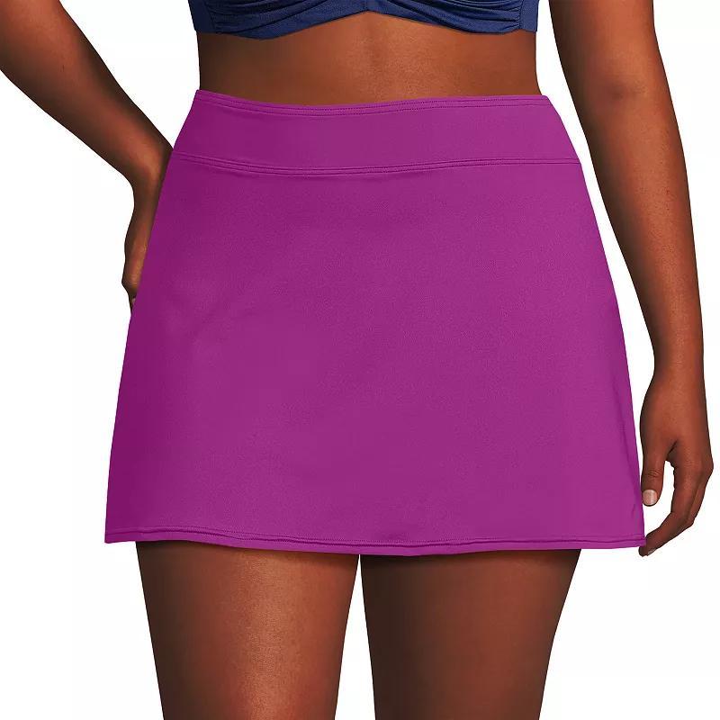 Plus Size Lands End UPF 50 Tummy Slimmer Swim Skirt, Womens Fresh Green Product Image