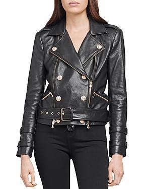LAgence Billie Belted Leather Jacket Product Image