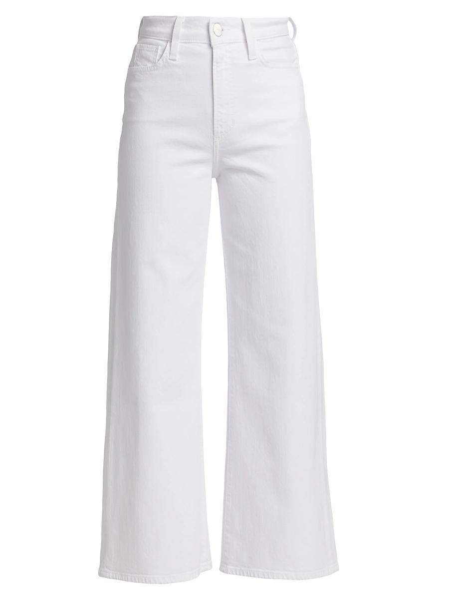 Joes Jeans The Mia High Rise Wide Leg Ankle Jeans in White Product Image