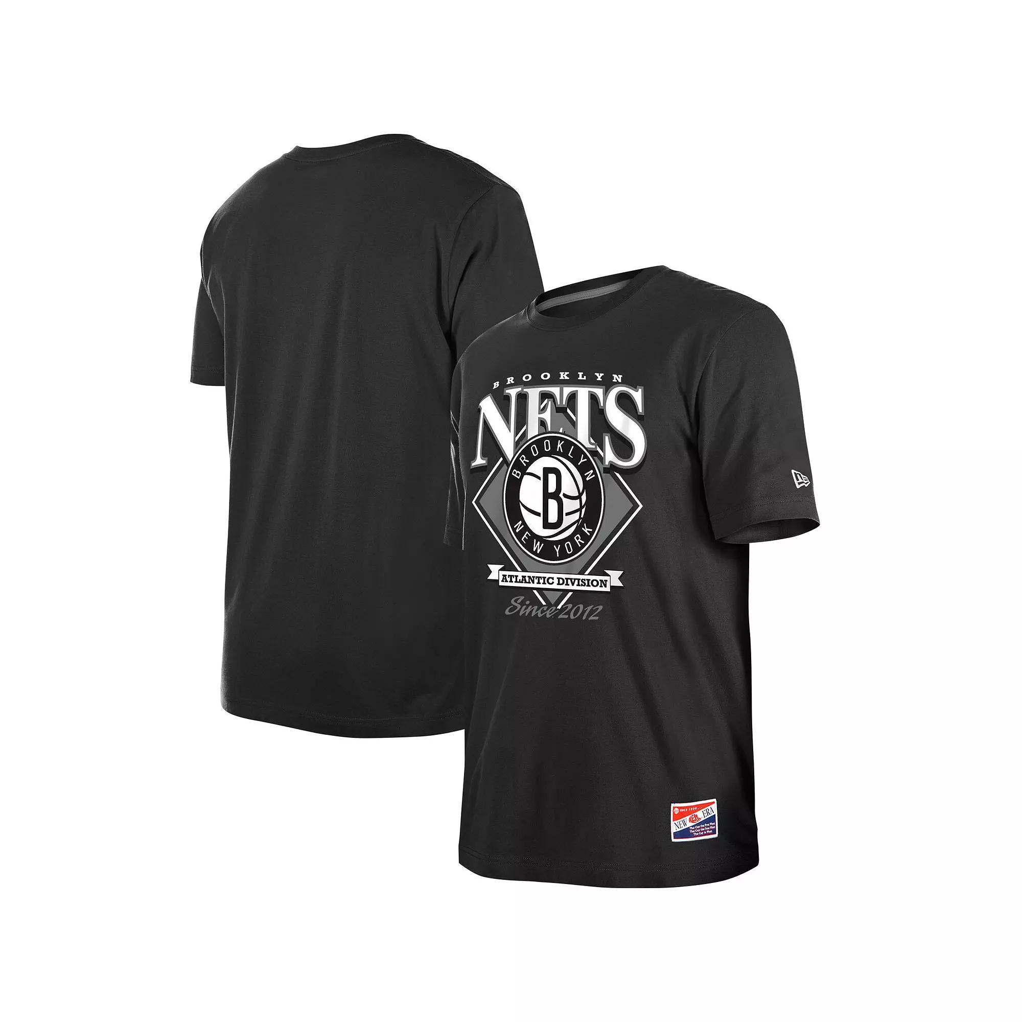 Men's New Era Black Brooklyn Nets Throwback T-Shirt, Size: Large Product Image