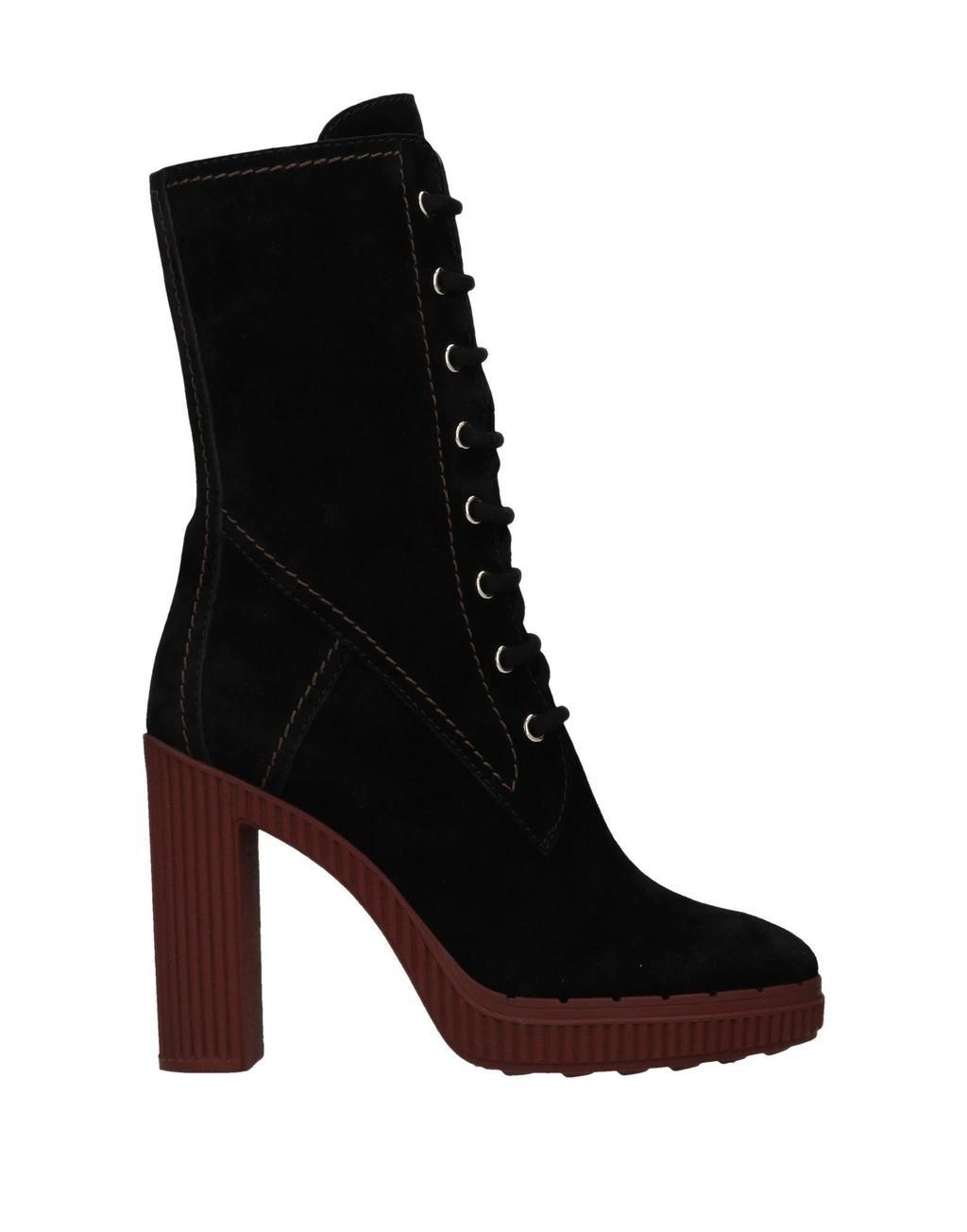 TOD'S Women's Suede Block Heel Ankle Boots In Black Product Image