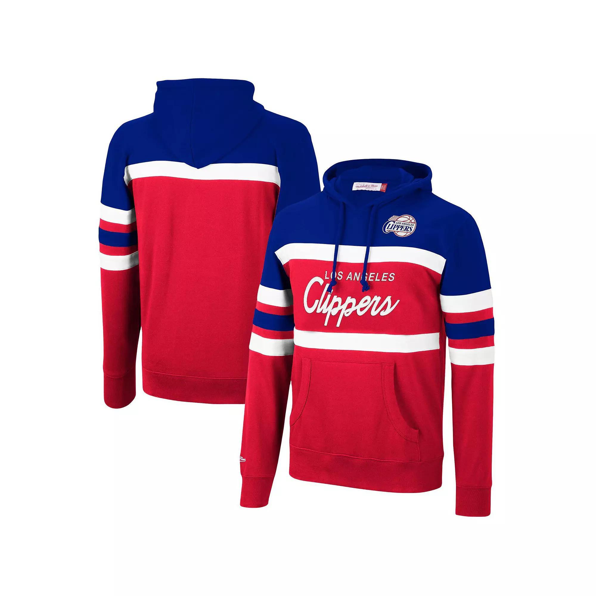 Men's Mitchell & Ness Royal/Red LA Clippers Head Coach Pullover Hoodie, Size: Large, Blue Product Image