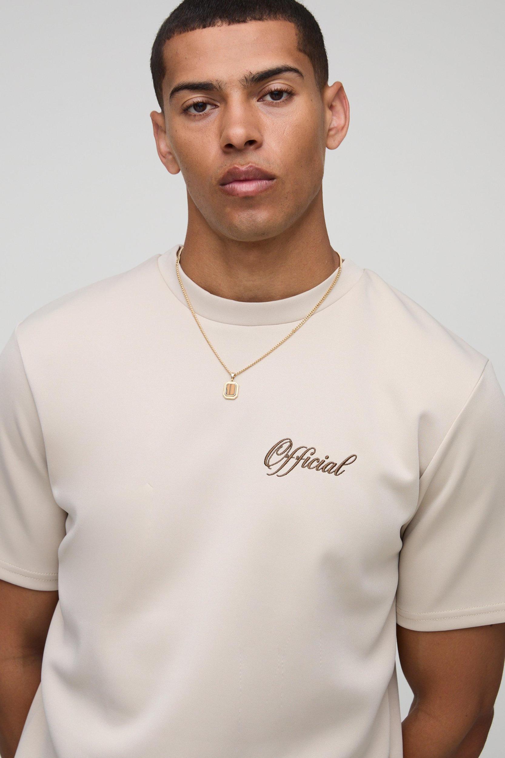 Regular Fit Official Scuba T-Shirt & Short Set | boohooMAN USA Product Image