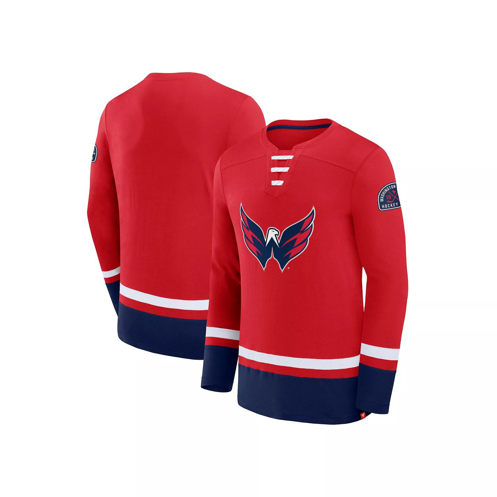 Men's Fanatics Red Washington Capitals High Point Long Sleeve T-Shirt, Size: Small Product Image