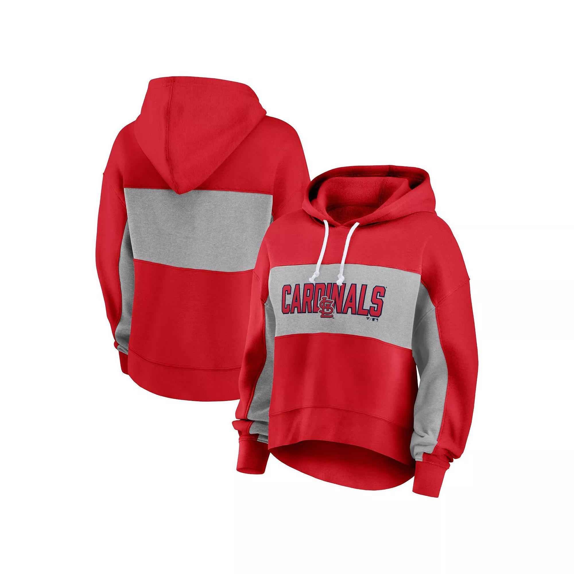 Women's Fanatics Branded Red St. Louis Cardinals Filled Stat Sheet Pullover Hoodie, Size: Small Product Image