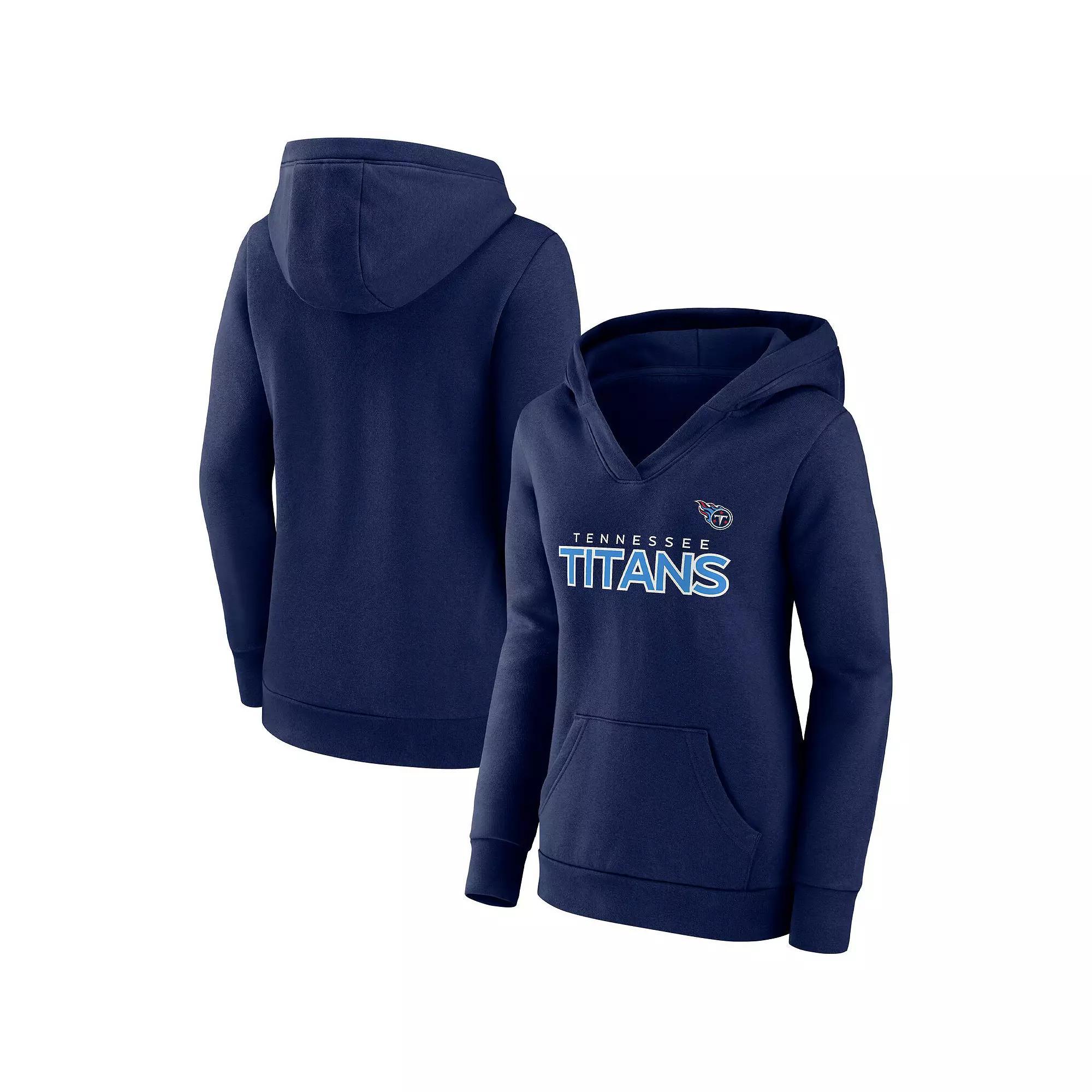 Womens Fanatics Branded Tennessee Titans Checklist Crossover V-Neck Pullover Hoodie Blue Product Image