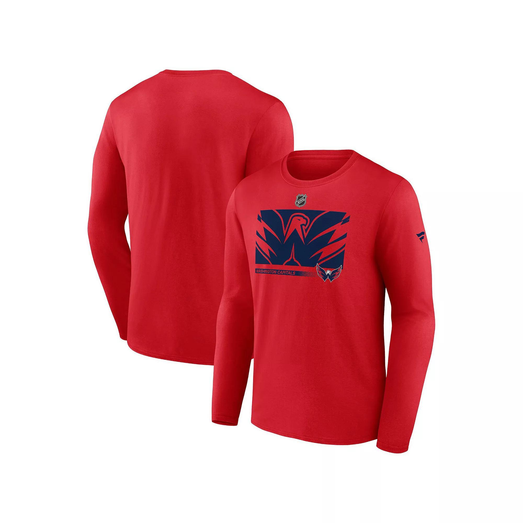 Men's Fanatics Red Washington Capitals Authentic Pro Core Collection Secondary Long Sleeve T-Shirt, Size: Medium Product Image