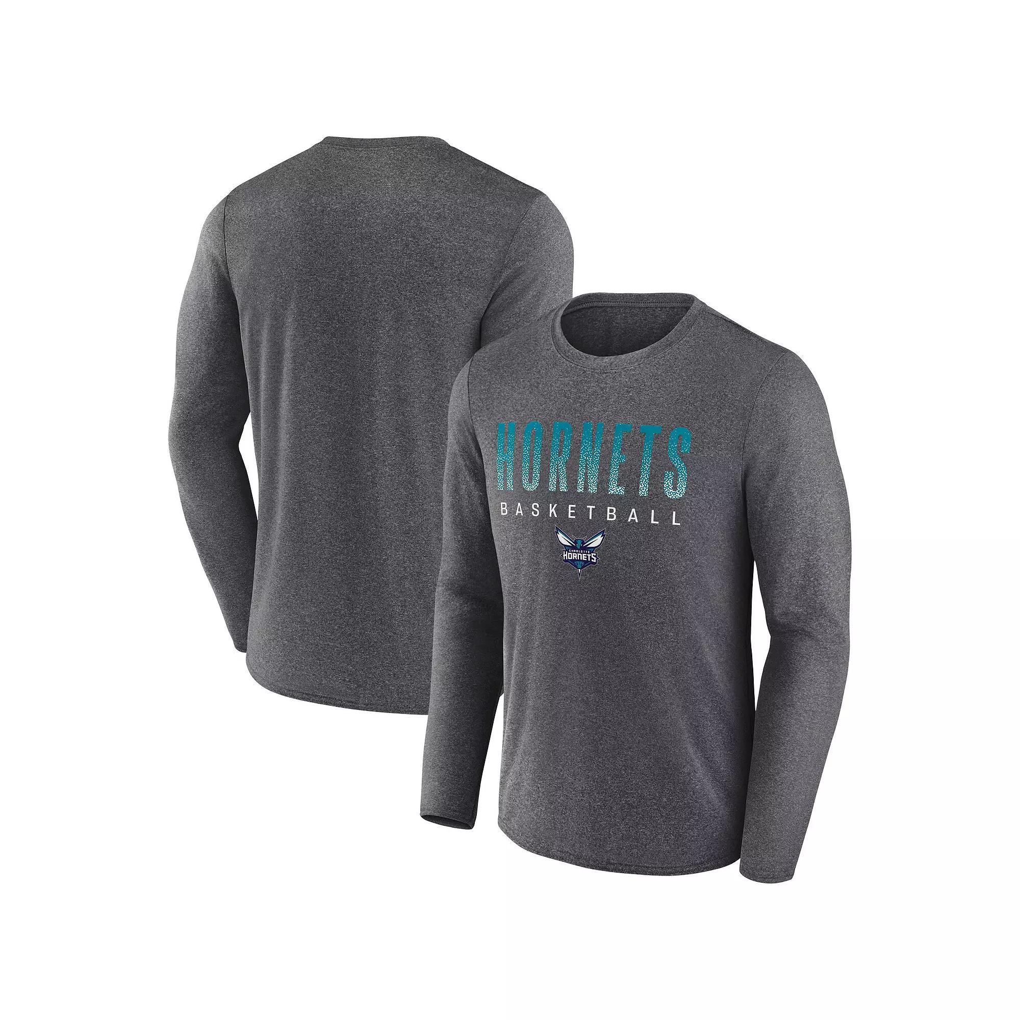 Men's Fanatics Branded Heathered Charcoal Charlotte Hornets Where Legends Play Iconic Practice Long Sleeve T-Shirt, Size: Medium, Chr Charco Product Image