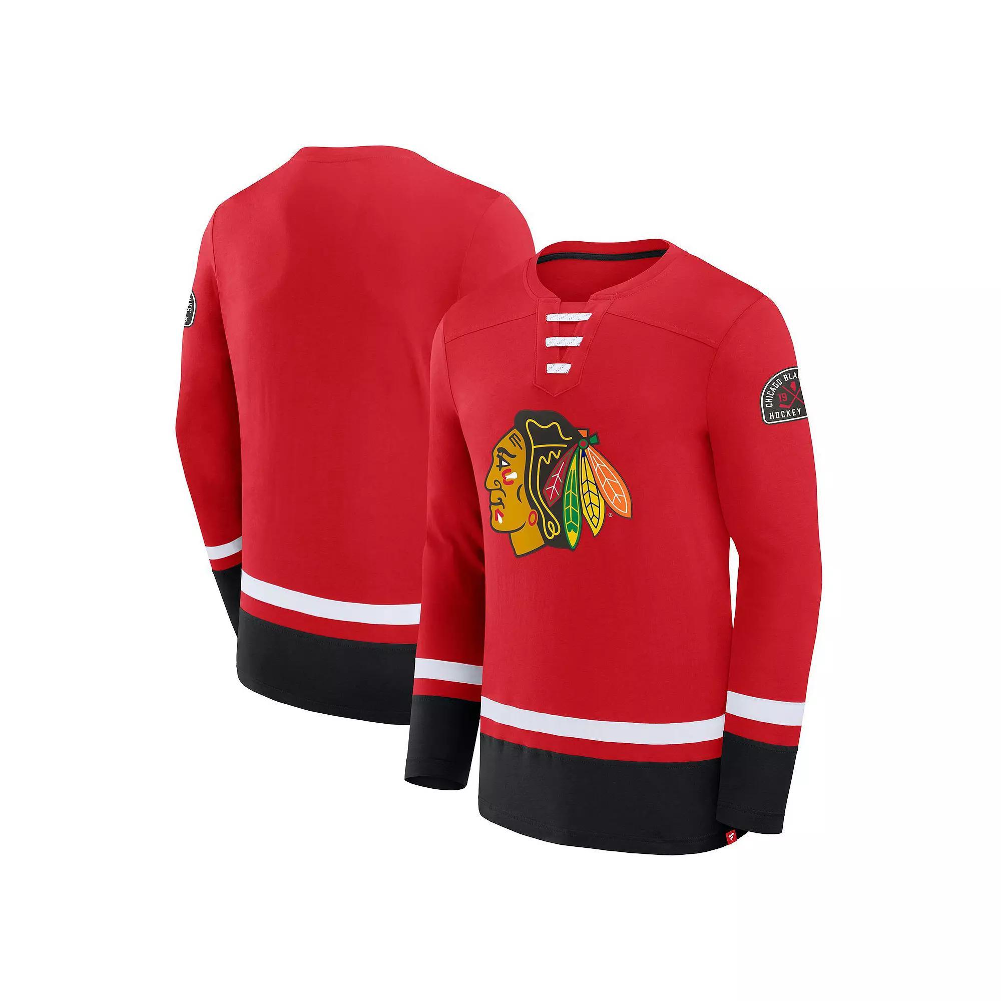 Men's Fanatics Red Chicago Blackhawks High Point Long Sleeve T-Shirt, Size: Small Product Image