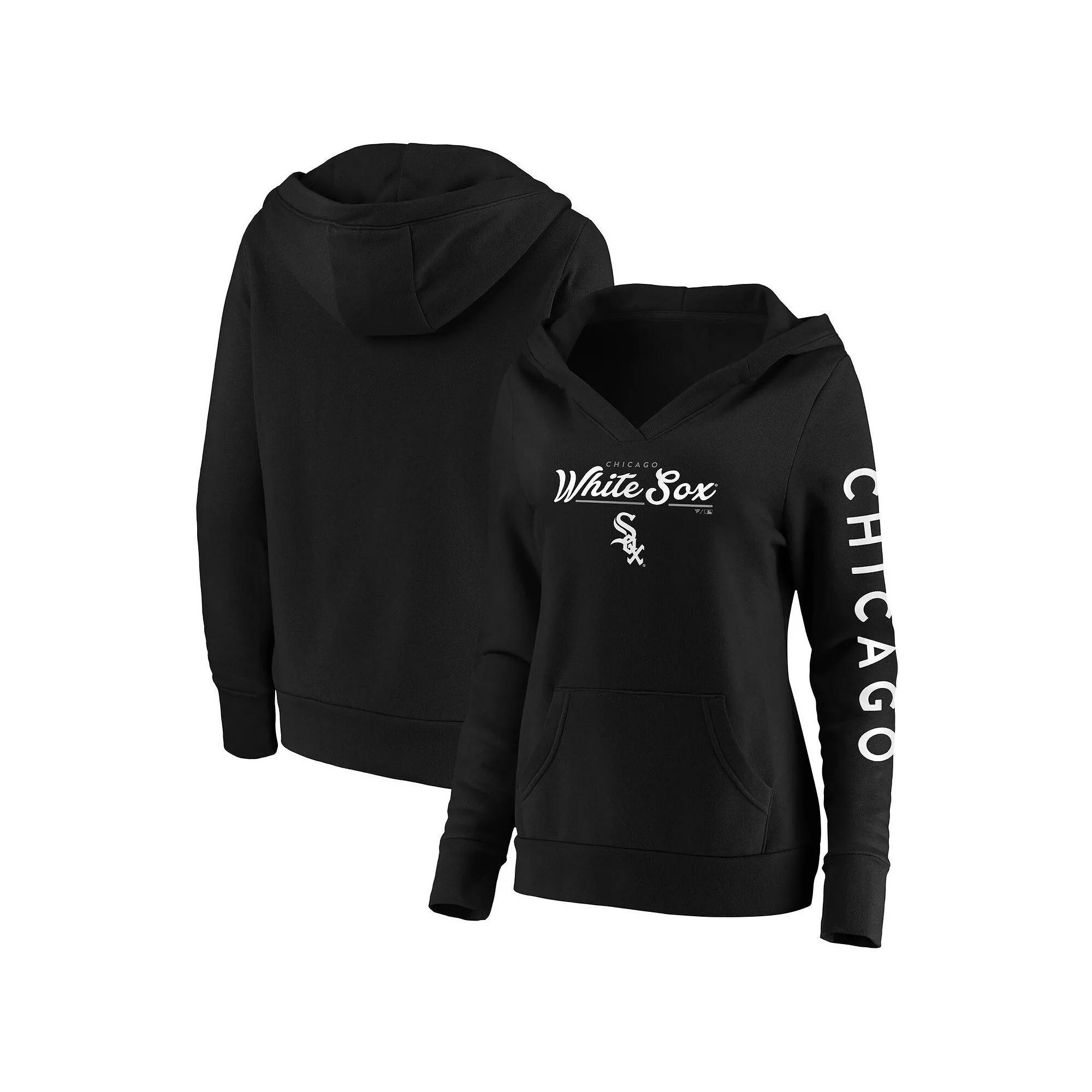 Women's Fanatics Branded Black Chicago White Sox Core High Class Crossover Pullover Hoodie, Size: Small Product Image