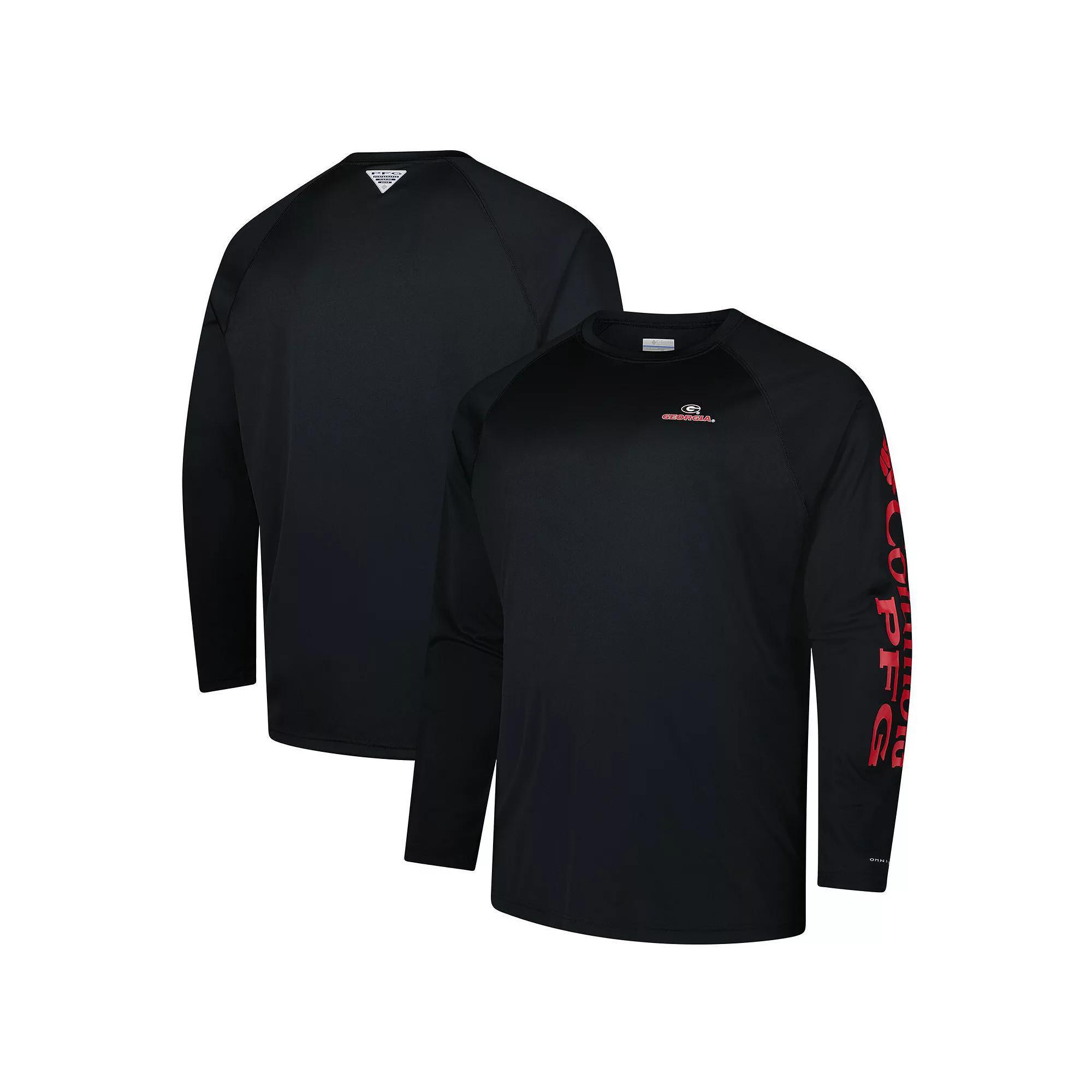 Men's Columbia Black Georgia Bulldogs Big & Tall Terminal Tackle Omni-Shade Long Sleeve T-Shirt, Size: 2XLT Product Image