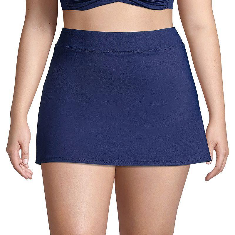 Plus Size Lands End UPF 50 Tummy Slimmer Swim Skirt, Womens Fresh Green Product Image