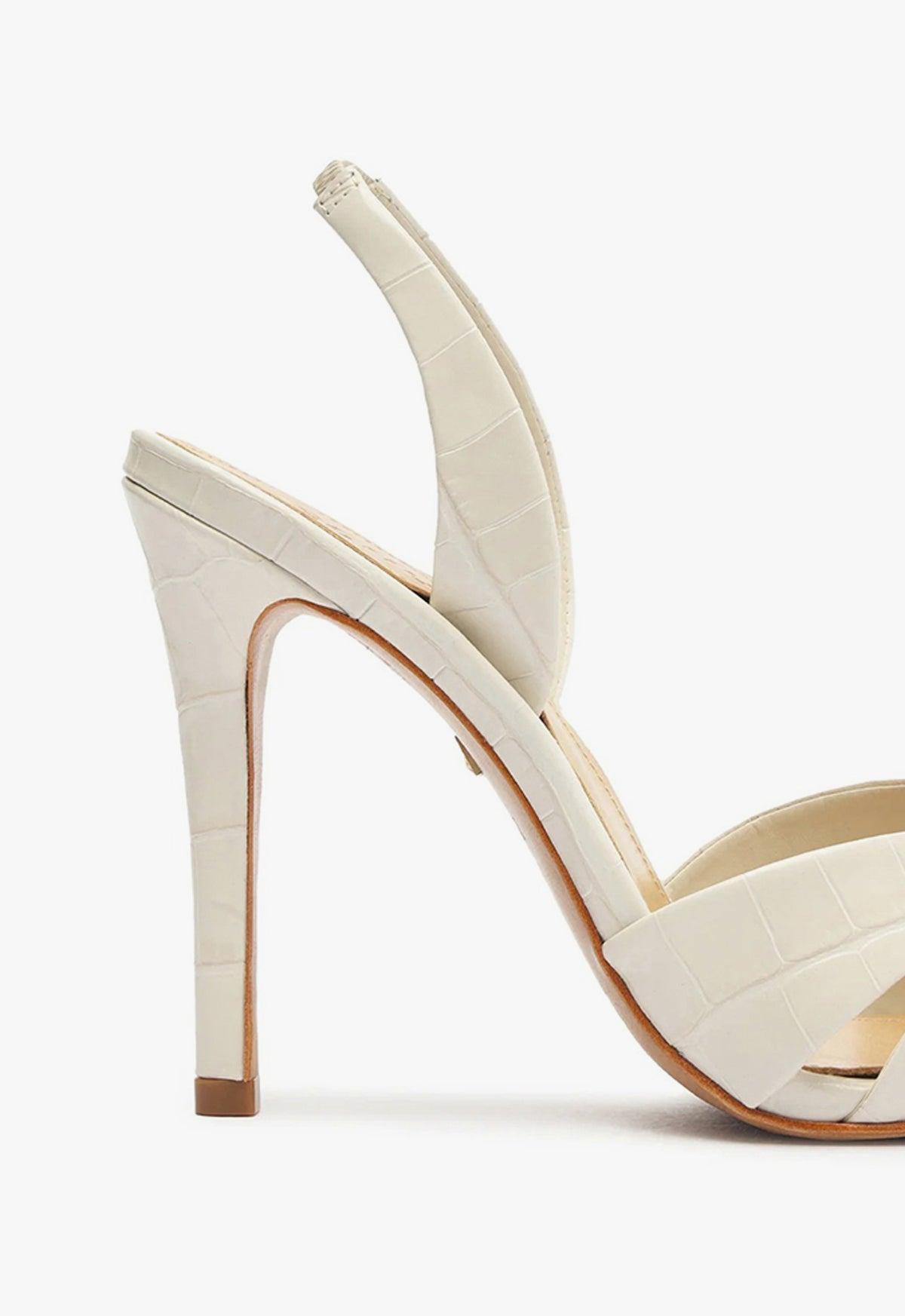 Keefa Crocodile-Embossed Leather Sandal Product Image