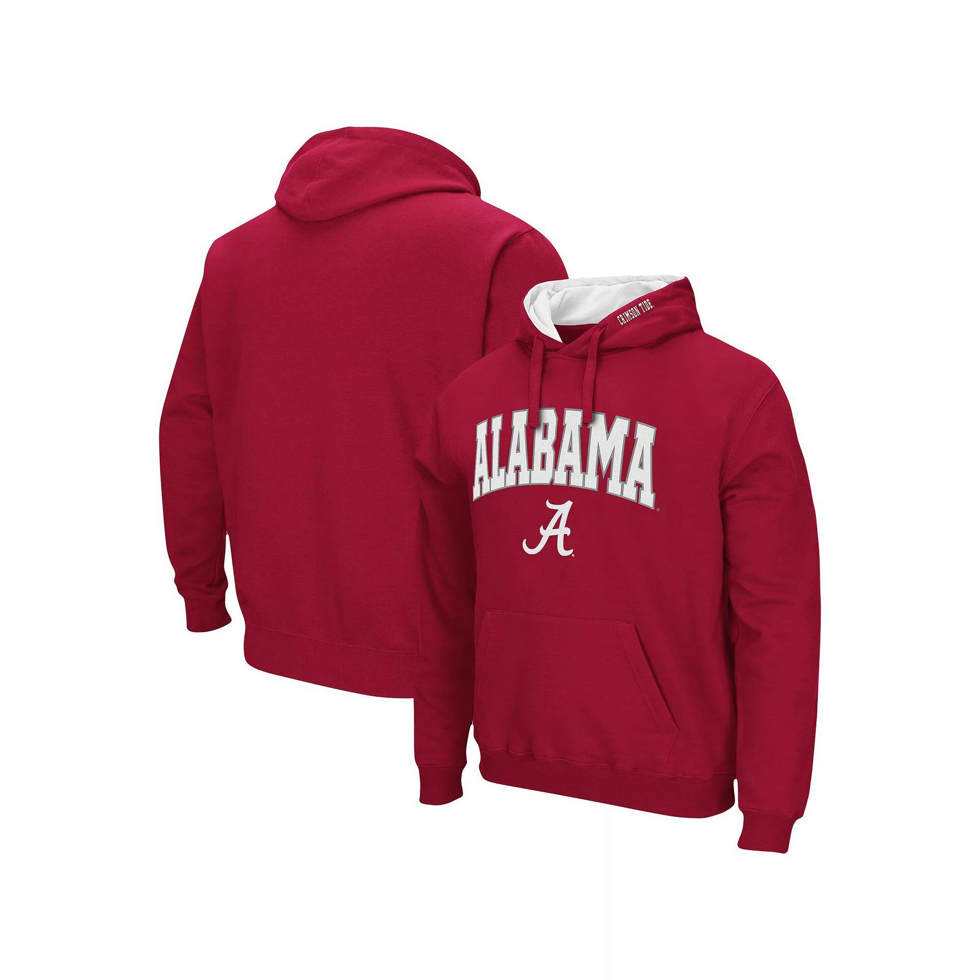 Men's Colosseum Crimson Alabama Crimson Tide Arch & Logo 3.0 Pullover Hoodie, Size: Large, Red Product Image