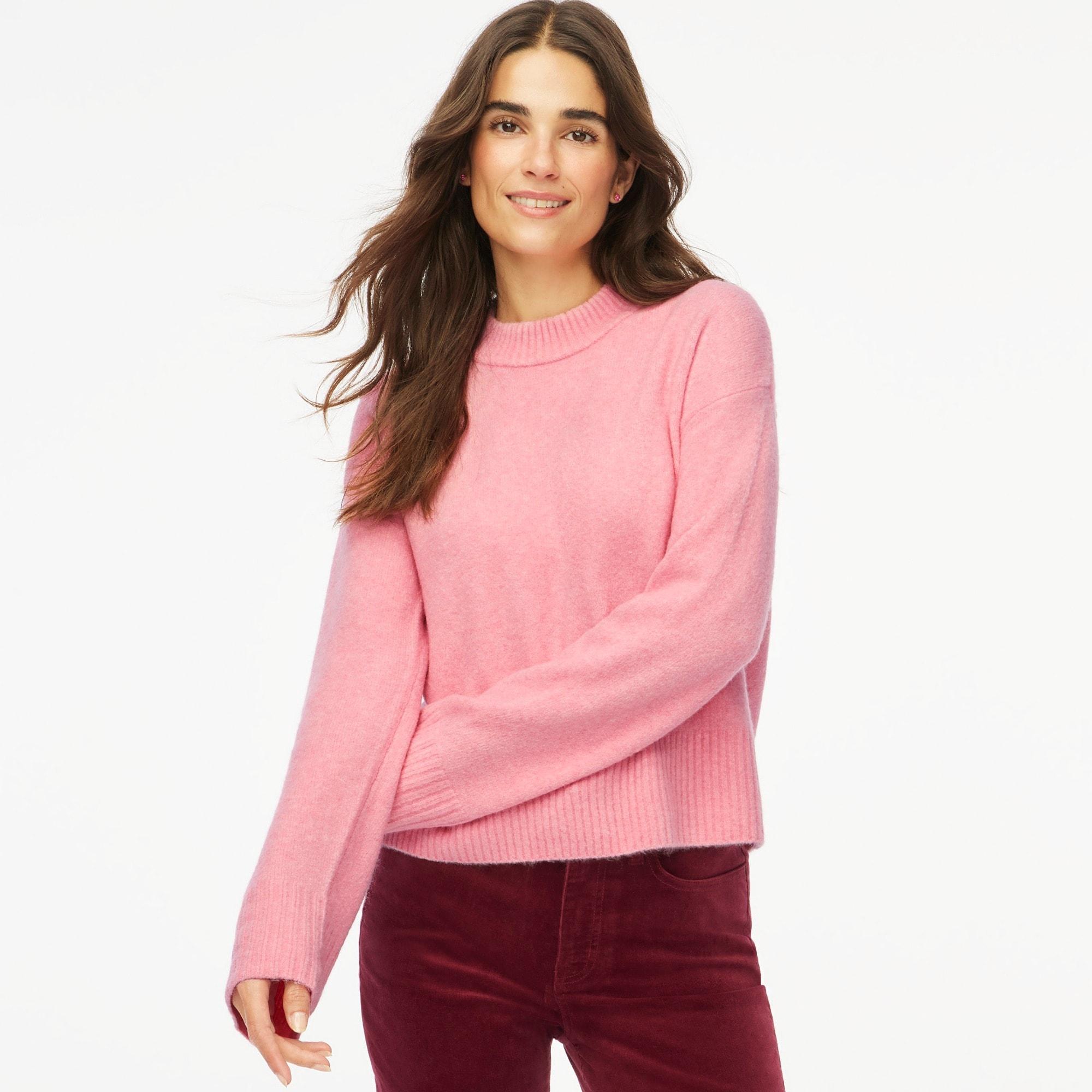 Girlfriend crewneck sweater in extra-soft yarn Product Image