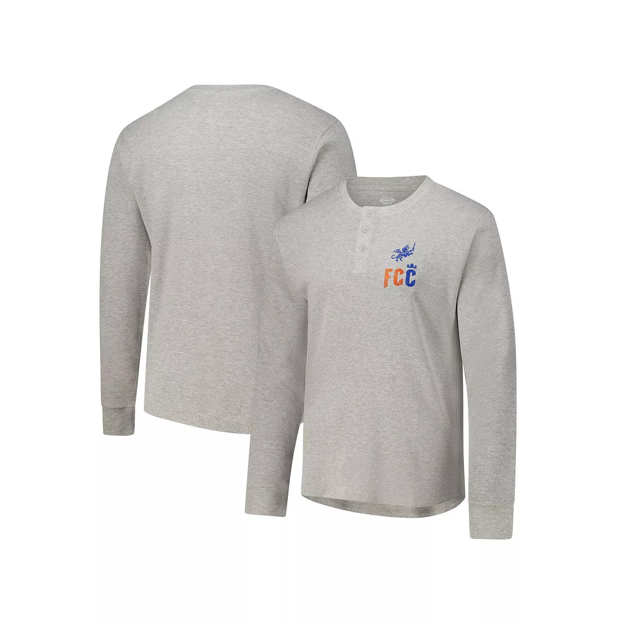Men's Concepts Sport Gray FC Cincinnati Region Thermal Knit Henley Long Sleeve T-Shirt, Size: XL, Fcc Grey Product Image