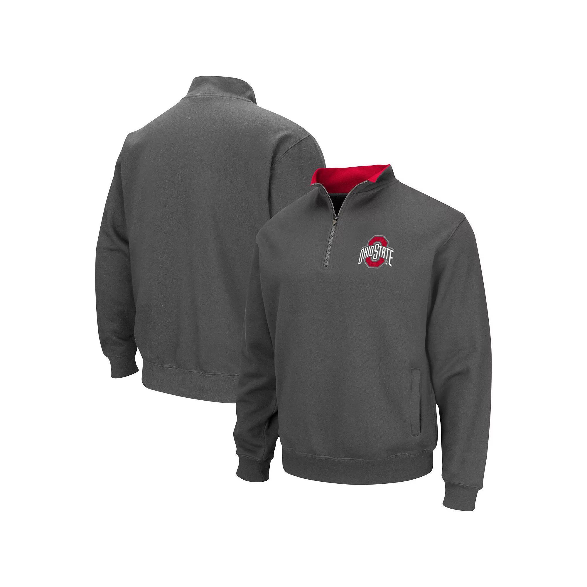 Men's Colosseum Charcoal Ohio State Buckeyes Tortugas Team Logo Quarter-Zip Jacket, Size: Medium Product Image