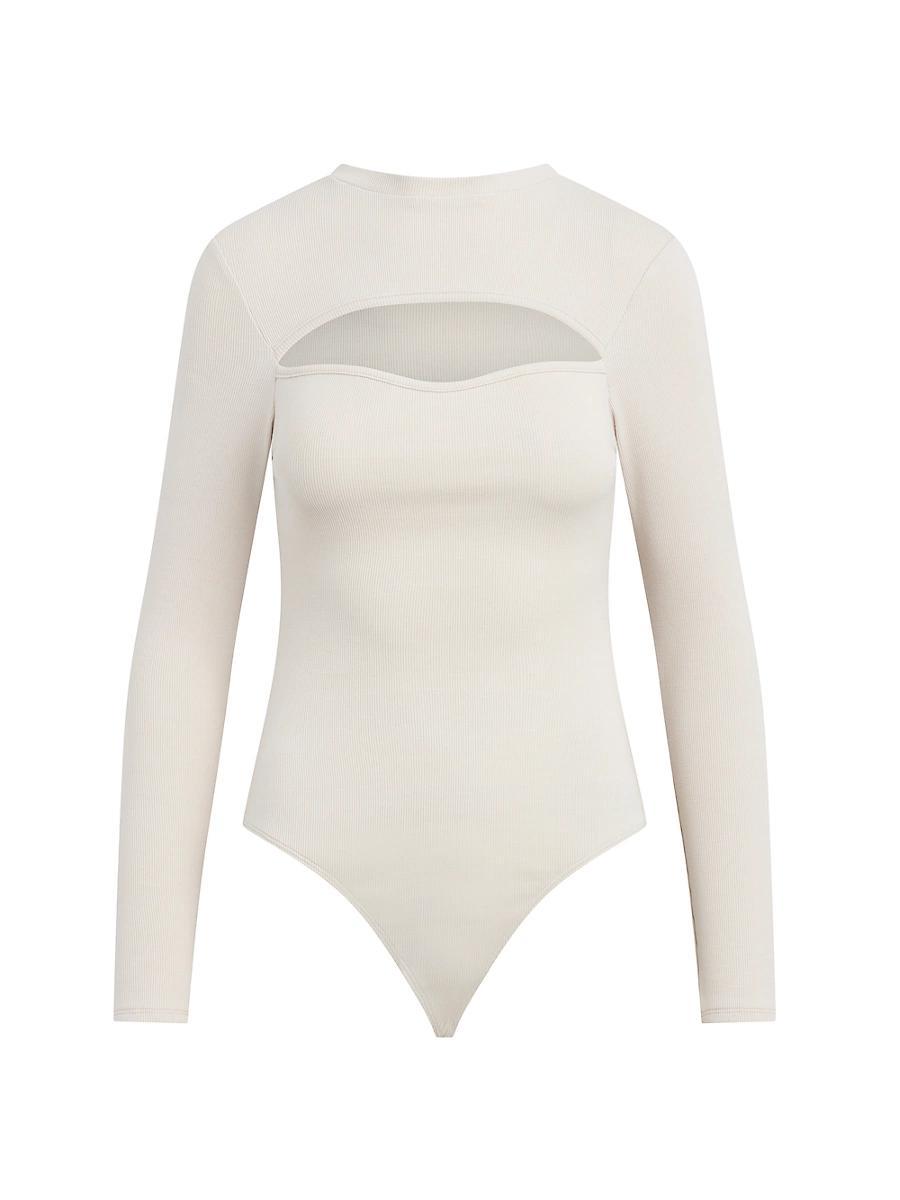Womens Ribbed Cut-Out Bodysuit Product Image