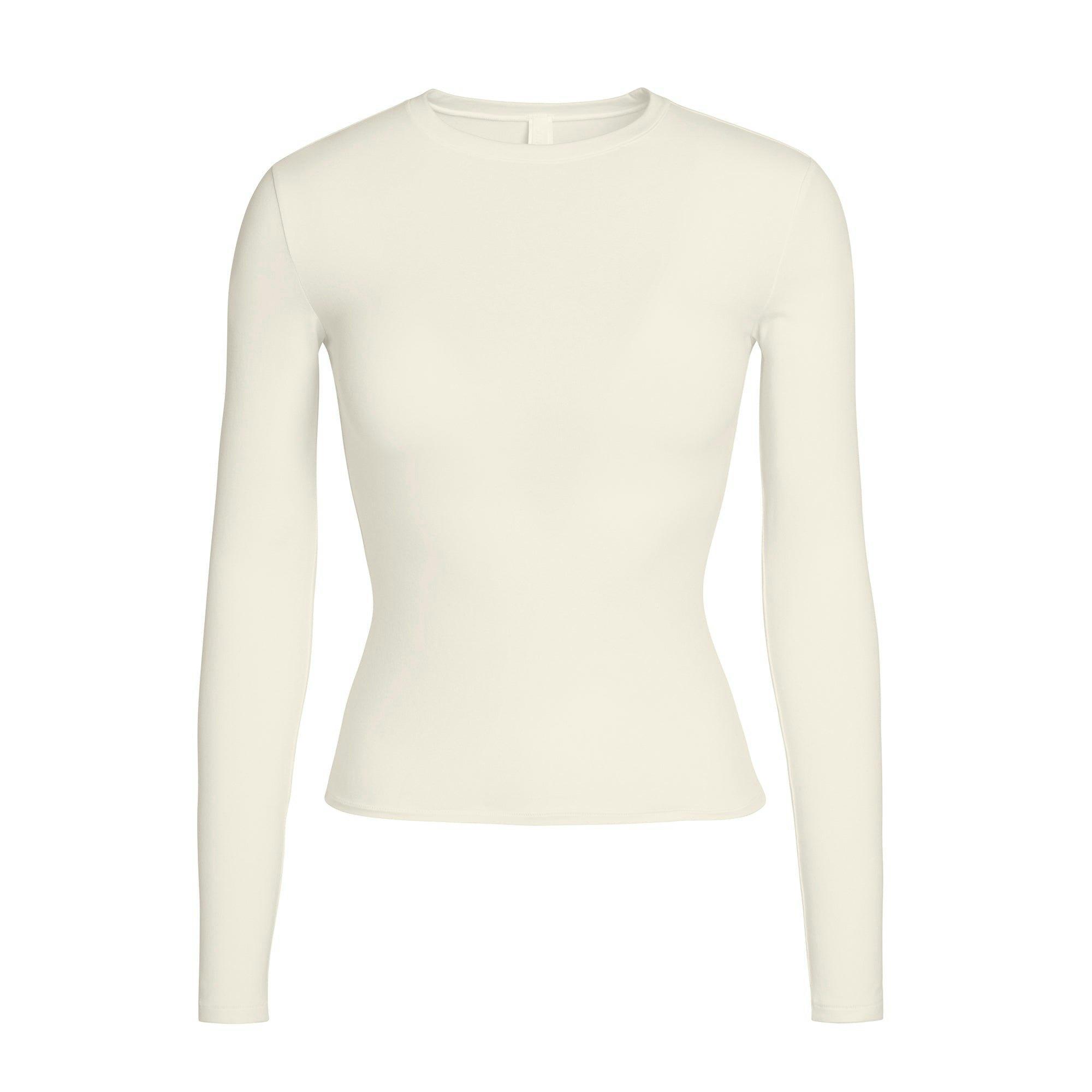 COTTON JERSEY LONG SLEEVE T-SHIRT | BONE Product Image