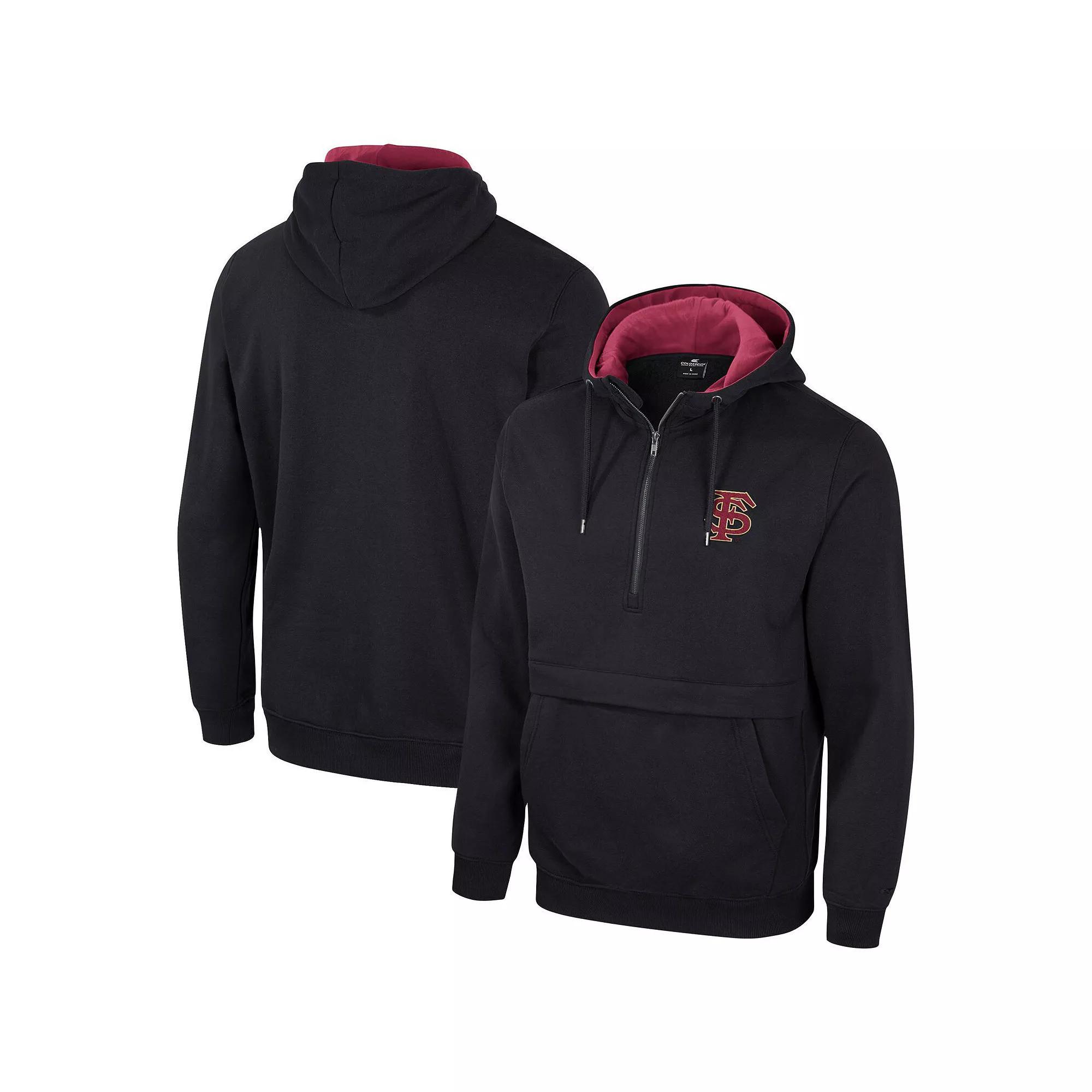 Men's Colosseum Black Louisville Cardinals Half-Zip Hoodie, Size: Medium Product Image