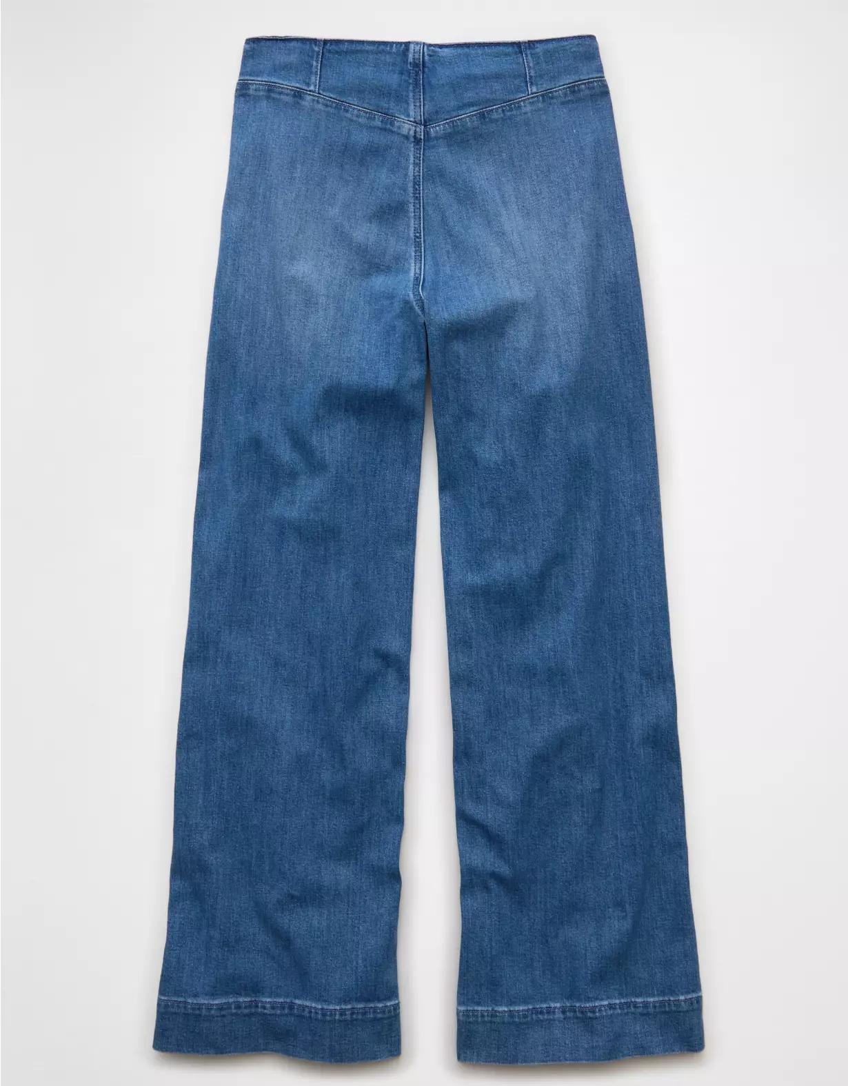 AE Dreamy Drape Stretch Super High-Waisted Baggy Wide-Leg Jean Product Image