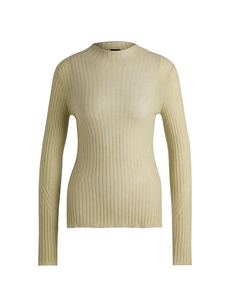 Womens Wool-Blend Slim-Fit Sweater with Side Slits Product Image