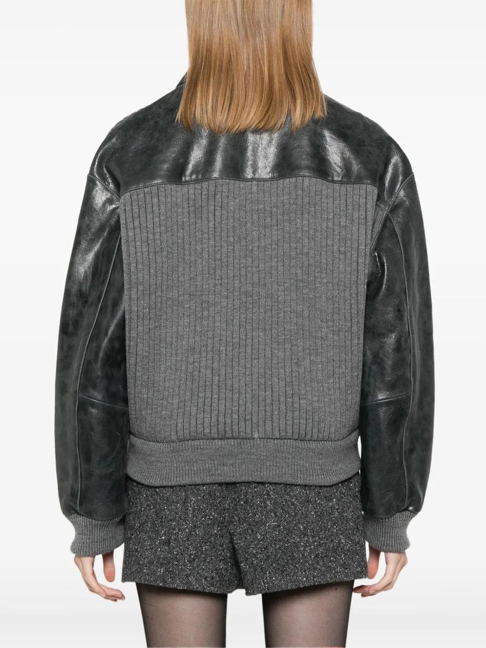 leather bomber jacket Product Image