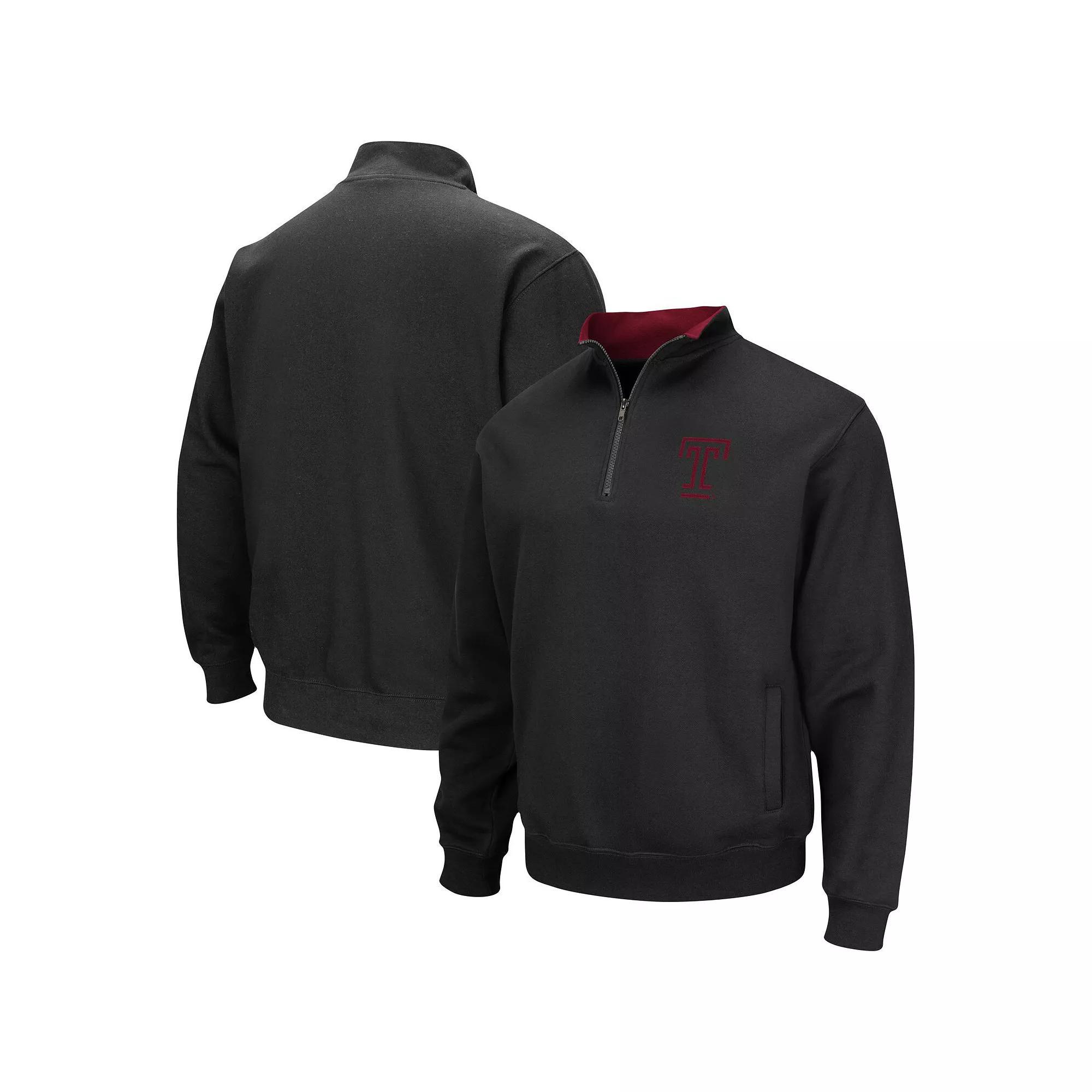 Men's Colosseum Black Harvard Crimson Tortugas Team Logo Quarter-Zip Jacket, Size: 3XL, Har Black Product Image