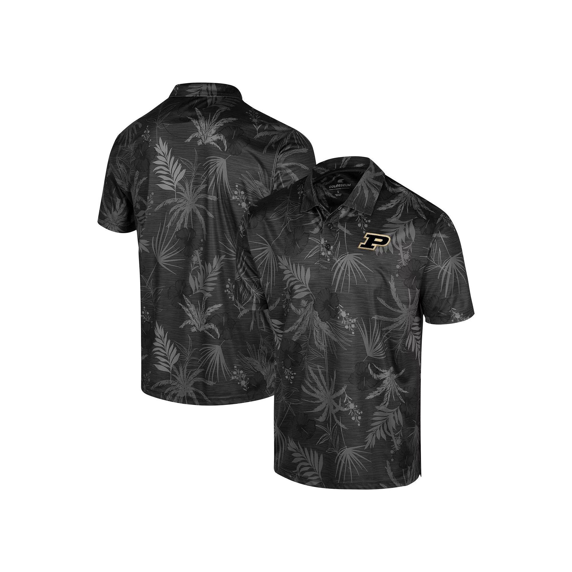 Men's Colosseum Black Iowa Hawkeyes Big & Tall Palms Polo, Size: 5XB Product Image