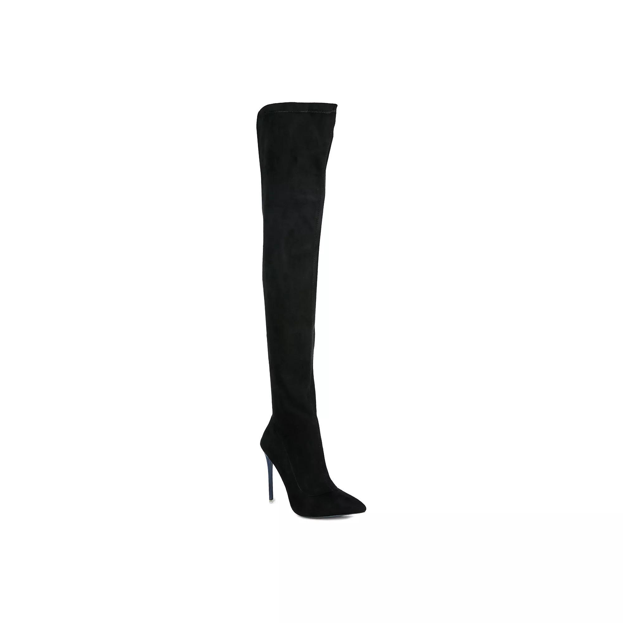 London Rag Atelier Women's Stretch Stiletto Boots, Size: 5, Black Product Image