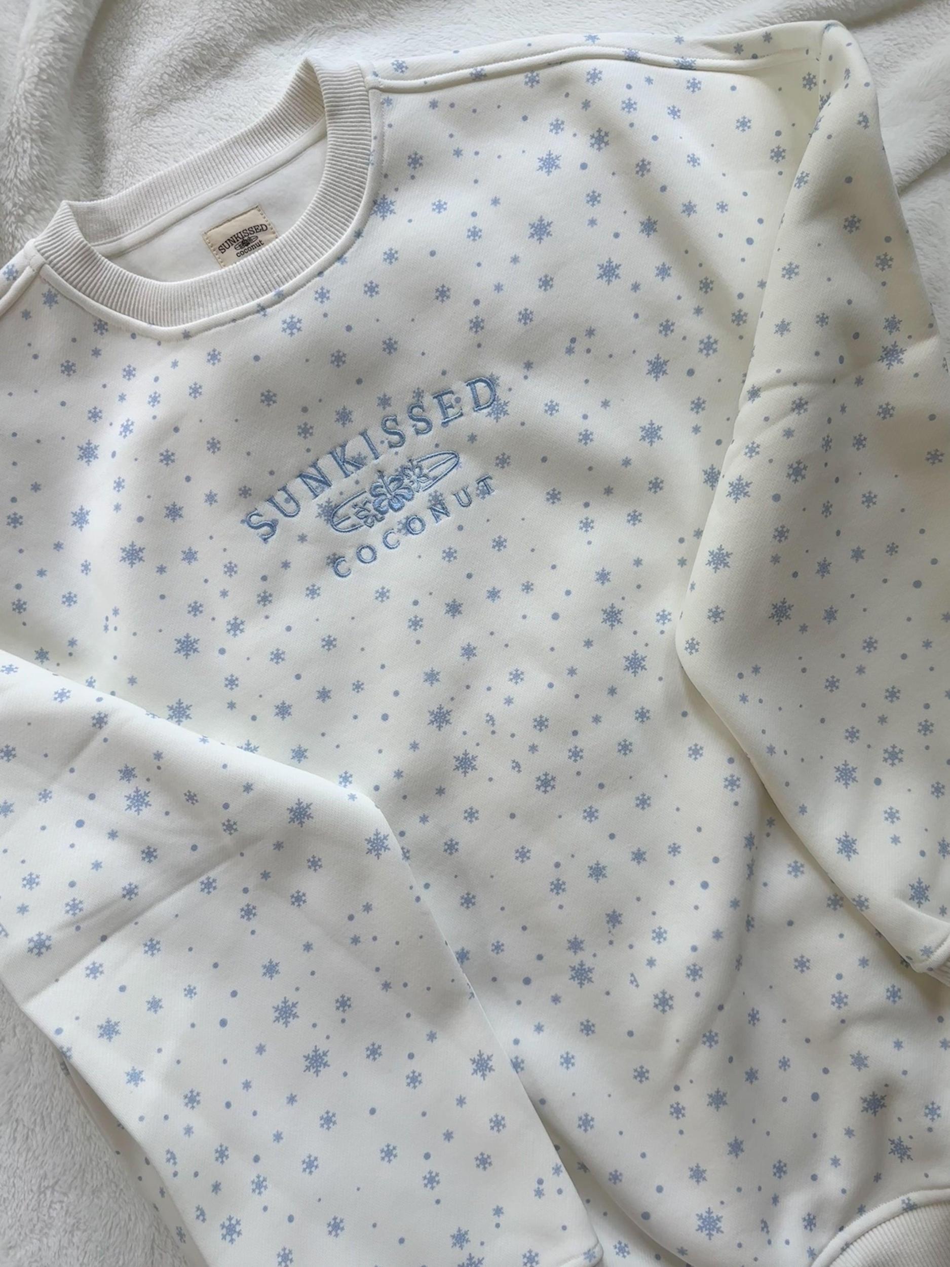 Snowflake Sunkissedcoconut Embroider Sweatshirt Product Image