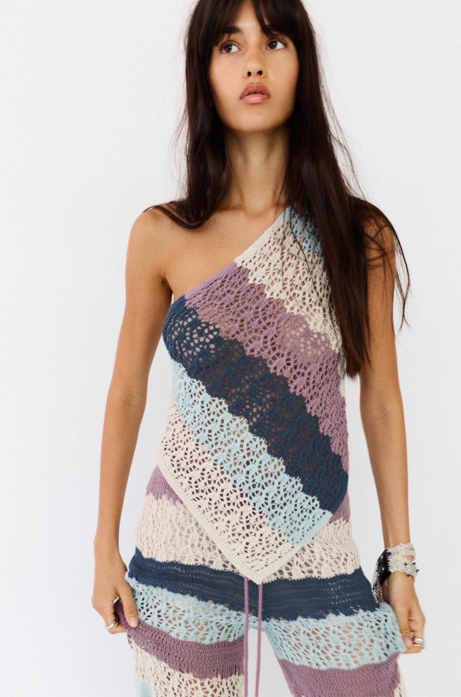 Striped crochet top Product Image