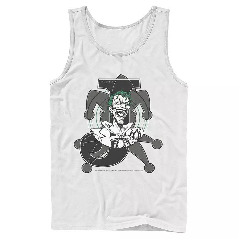 Men's DC Comics Joker Card Laughing Poster Tank Top, Size: Large, Black Product Image