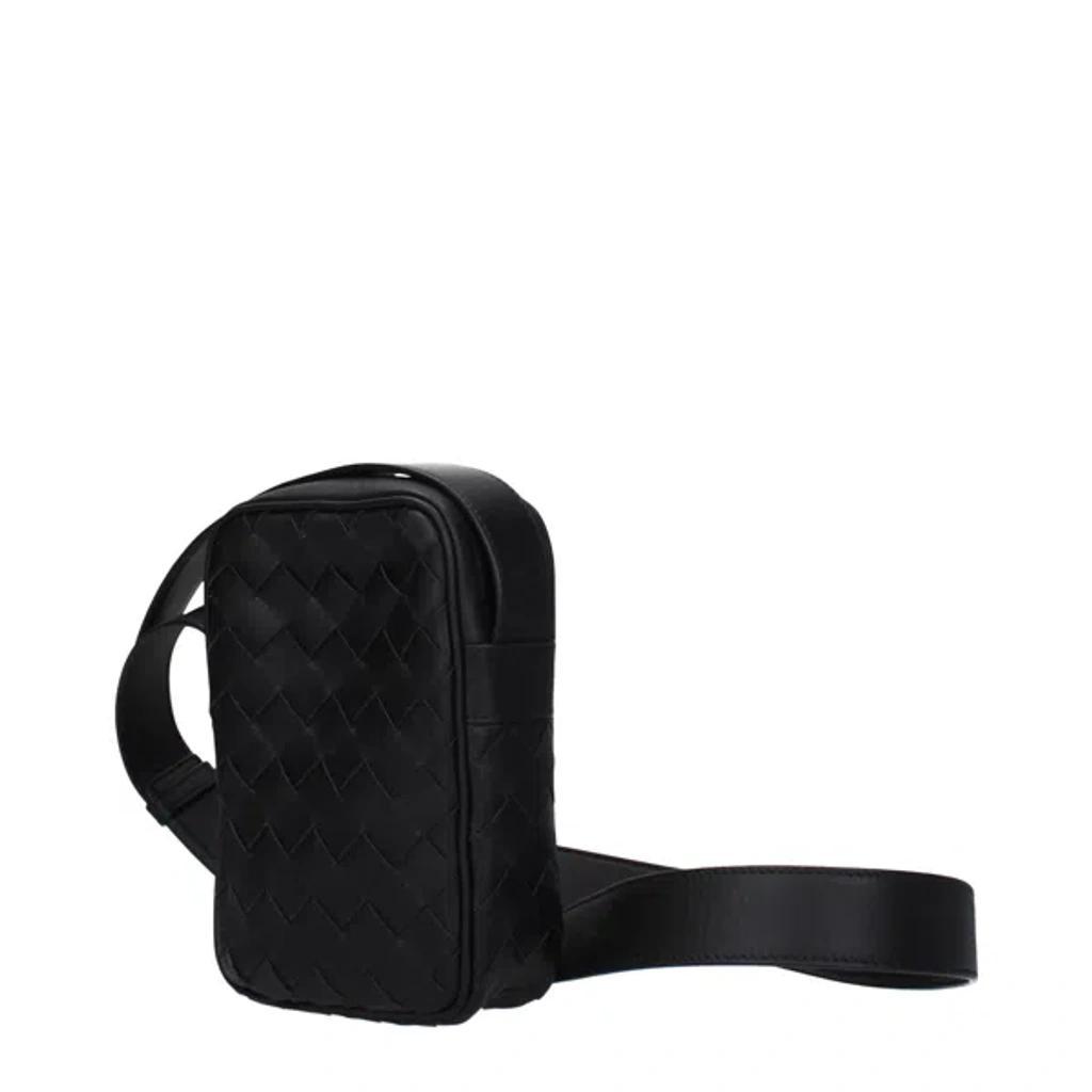 BOTTEGA VENETA Shoulder Bags Men Leather Black Product Image