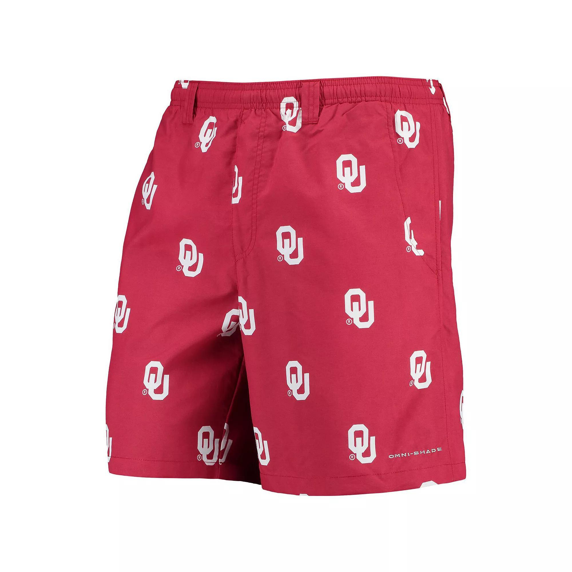 Men's Columbia PFG Crimson Oklahoma Sooners Backcast II 8" Omni-Shade Hybrid Shorts, Size: Large, Red Product Image