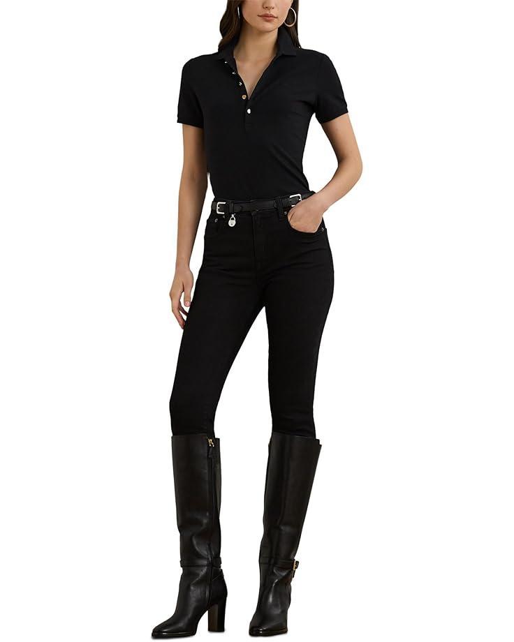 Women's Lauren Ralph Lauren Petite Piqué Polo Shirt Product Image