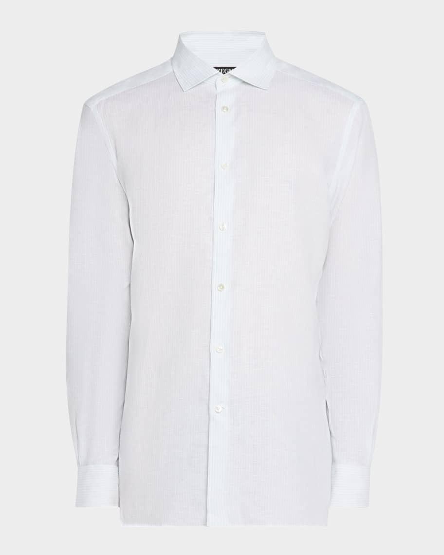 Mens Oasi Lino Stripe Sport Shirt Product Image