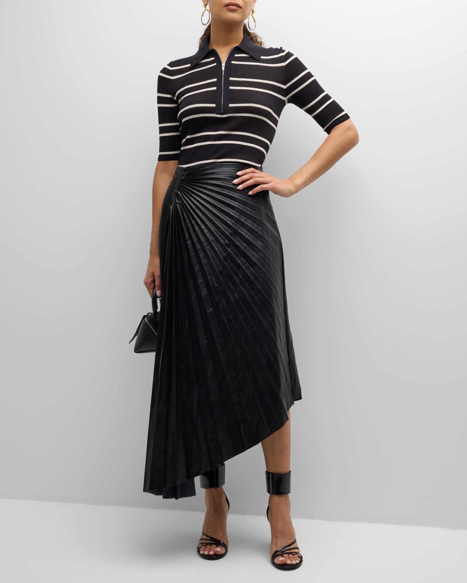 Tracy Pleated High-Low Midi Skirt Product Image