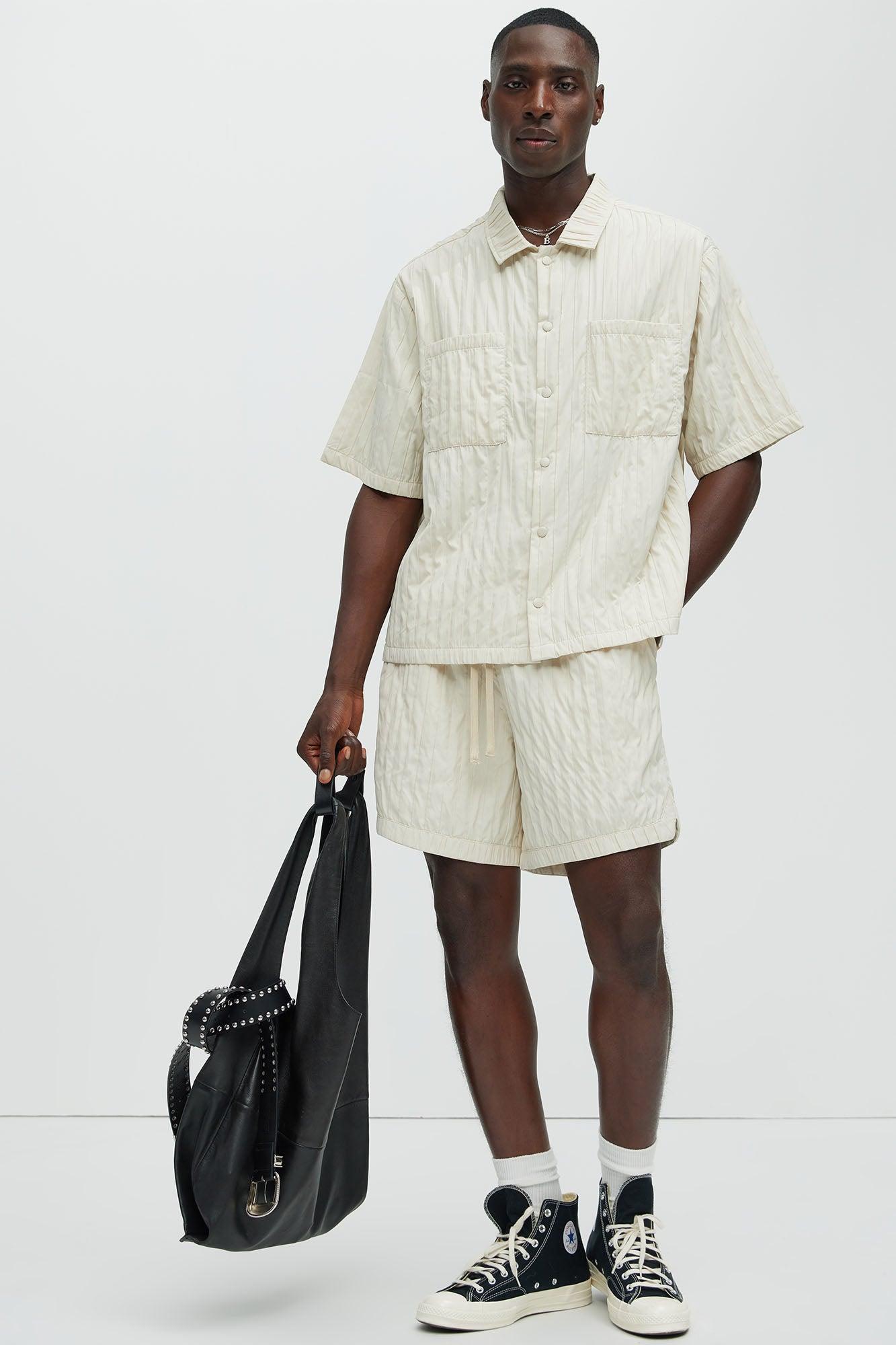 Cavour Crinkled Shirt - Cream Product Image