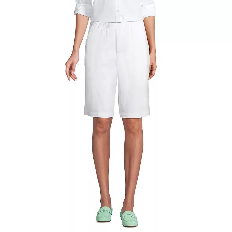 Women's Lands' End Pull-On Long Chino Bermuda Shorts, Size: 2, Evening  Chambray Product Image