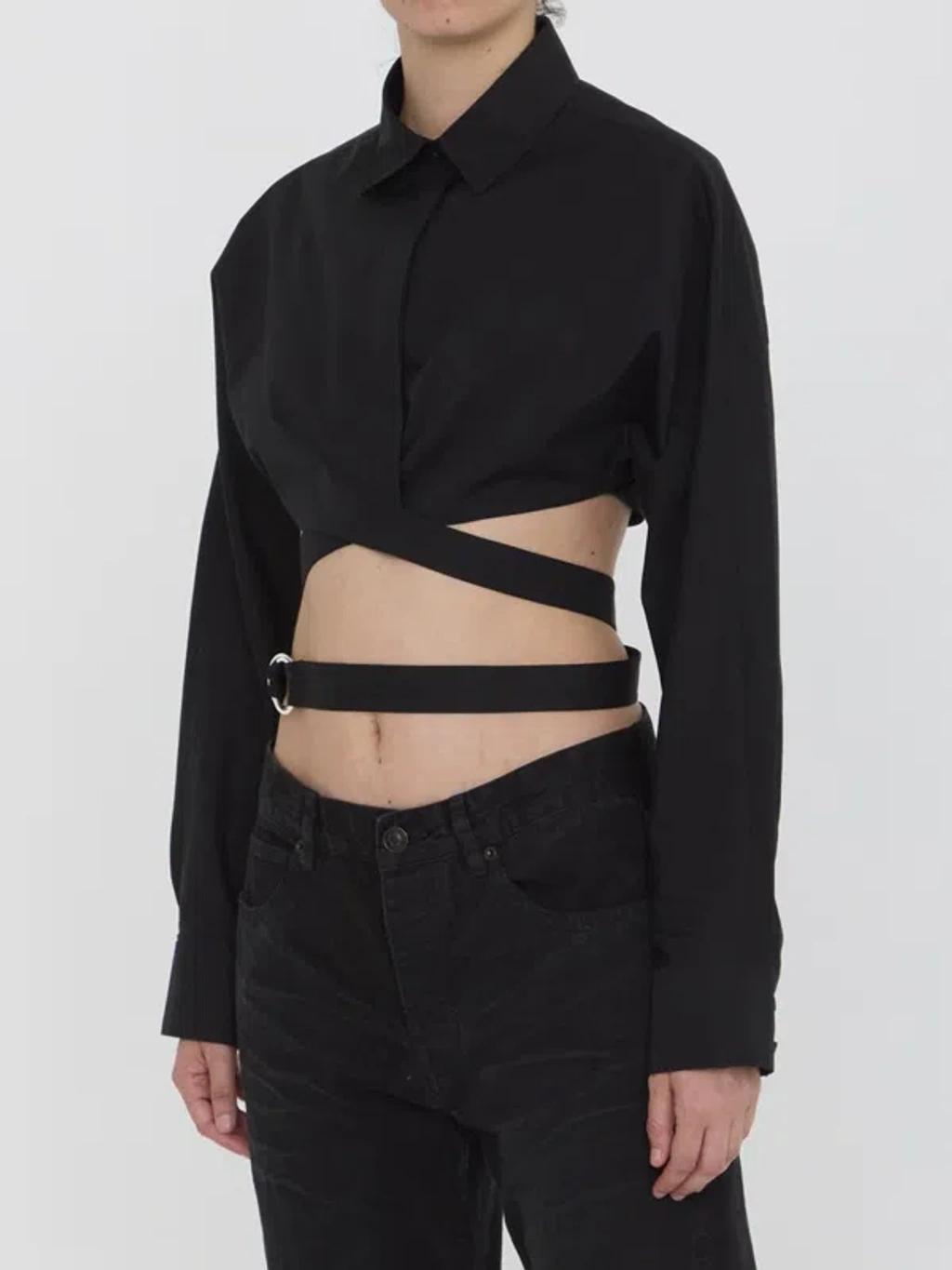 ALAÏA Crossed Shirt In Black Product Image